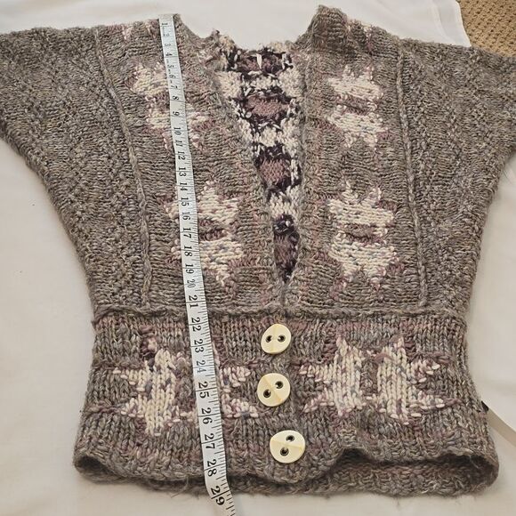 Free People Sweater Kimono Wrap Luxe Knit Long Cardigan Short Sleeve Sz XS - Picture 7 of 10